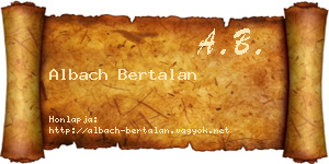 Albach Bertalan névjegykártya